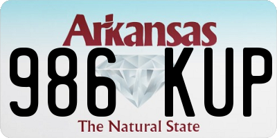AR license plate 986KUP