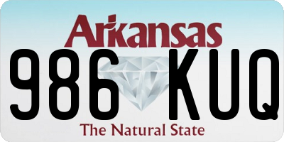 AR license plate 986KUQ