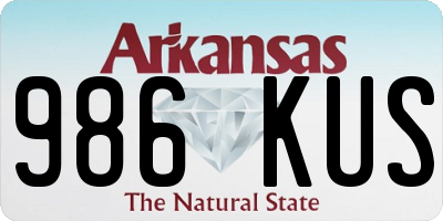AR license plate 986KUS