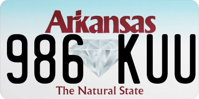AR license plate 986KUU