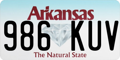 AR license plate 986KUV