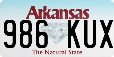 AR license plate 986KUX