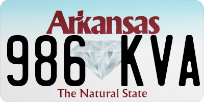 AR license plate 986KVA