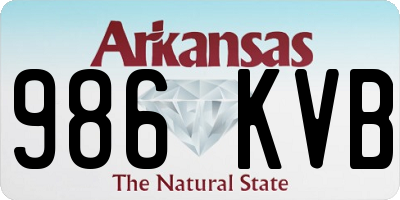 AR license plate 986KVB