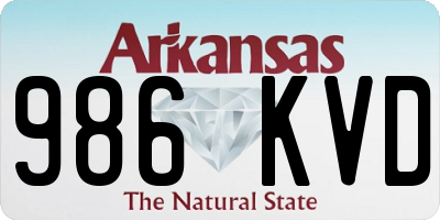 AR license plate 986KVD