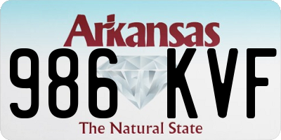 AR license plate 986KVF