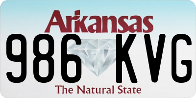 AR license plate 986KVG