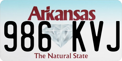 AR license plate 986KVJ