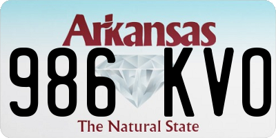AR license plate 986KVO