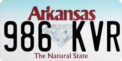 AR license plate 986KVR