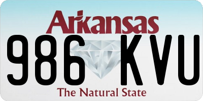 AR license plate 986KVU