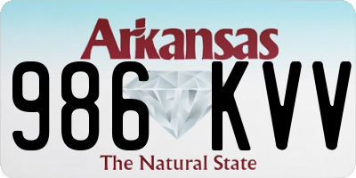 AR license plate 986KVV