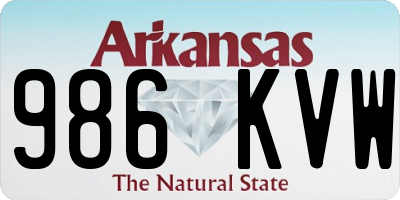 AR license plate 986KVW