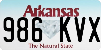 AR license plate 986KVX