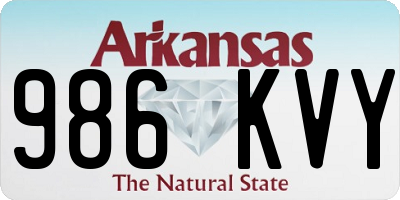 AR license plate 986KVY
