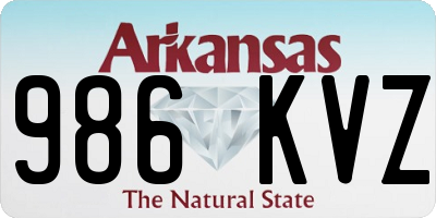 AR license plate 986KVZ