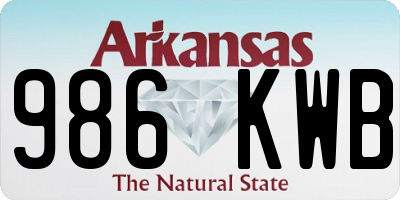 AR license plate 986KWB