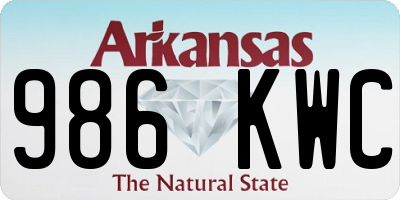 AR license plate 986KWC