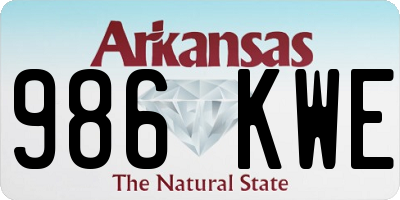 AR license plate 986KWE