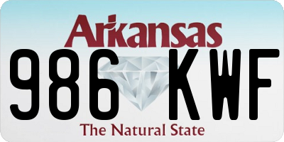 AR license plate 986KWF
