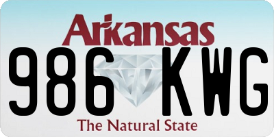 AR license plate 986KWG