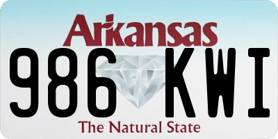 AR license plate 986KWI