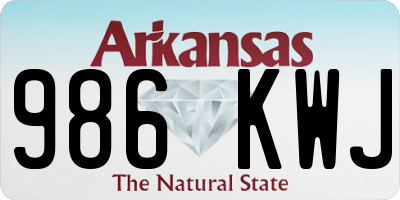 AR license plate 986KWJ