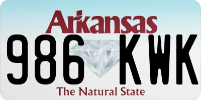 AR license plate 986KWK