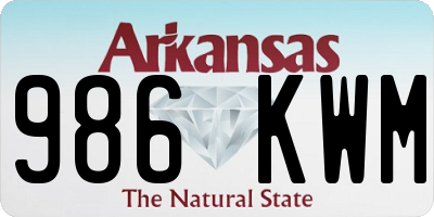 AR license plate 986KWM