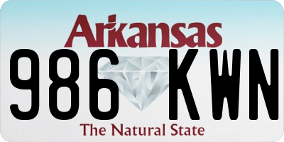 AR license plate 986KWN