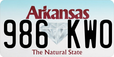 AR license plate 986KWO