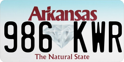 AR license plate 986KWR