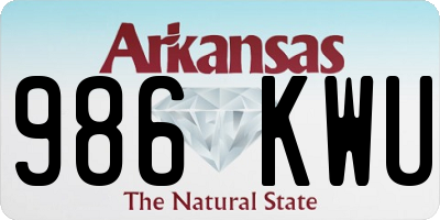 AR license plate 986KWU