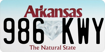 AR license plate 986KWY