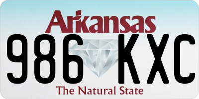 AR license plate 986KXC