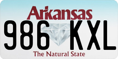 AR license plate 986KXL