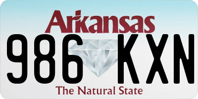 AR license plate 986KXN
