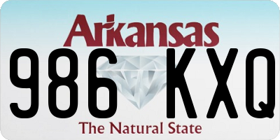 AR license plate 986KXQ