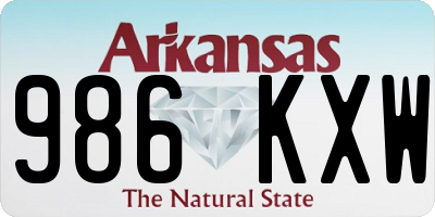 AR license plate 986KXW