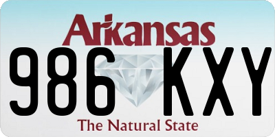 AR license plate 986KXY