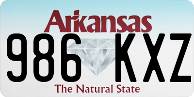 AR license plate 986KXZ