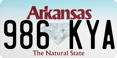 AR license plate 986KYA