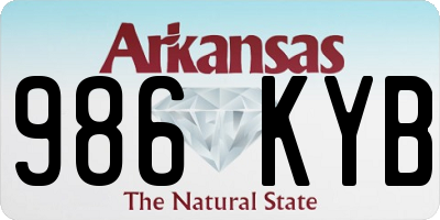 AR license plate 986KYB