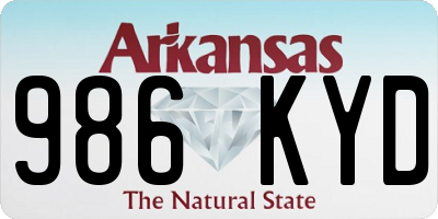 AR license plate 986KYD