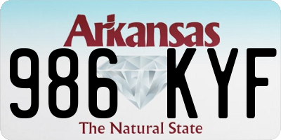 AR license plate 986KYF
