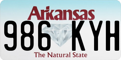 AR license plate 986KYH
