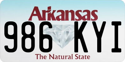AR license plate 986KYI