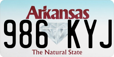 AR license plate 986KYJ