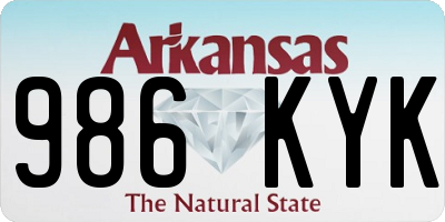 AR license plate 986KYK