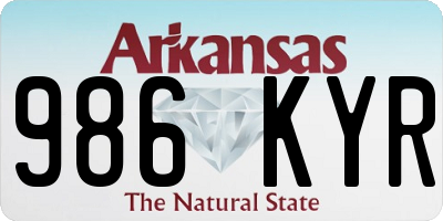 AR license plate 986KYR
